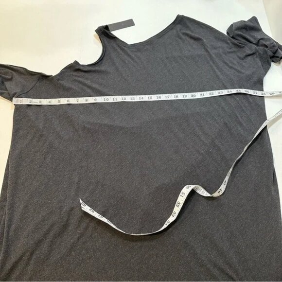 Aryasense Lagenlook Tunic Charcoal Gray Cold Shoulder Sleeve, New w/ Tags, XL - Picture 13 of 13